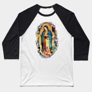 Our Lady of Guadalupe Virgin Mary and Angels Baseball T-Shirt